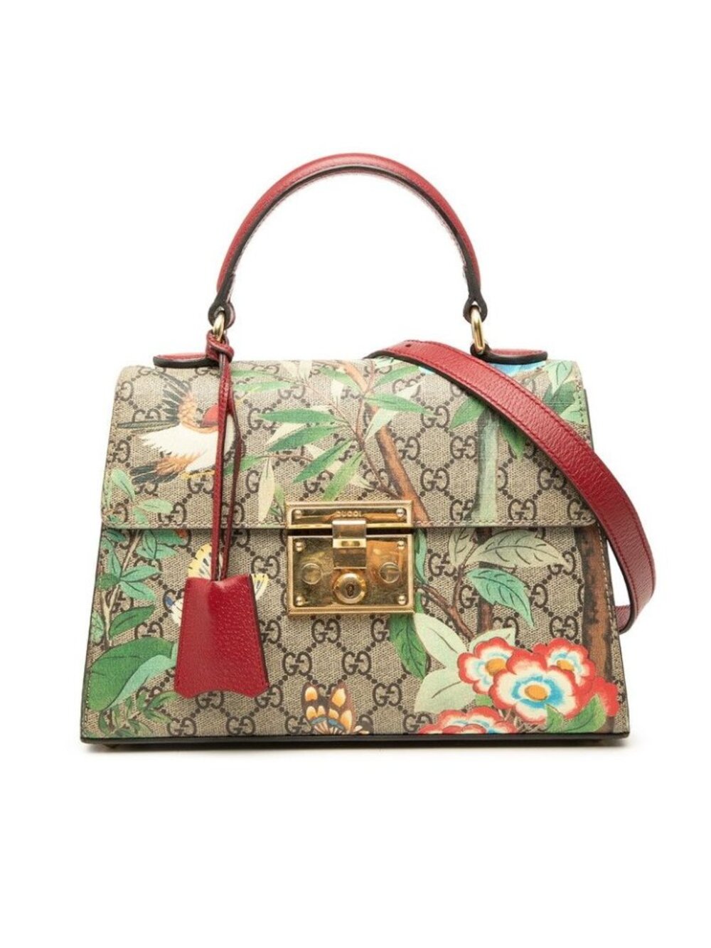 Gucci GG Supreme Tian 2-Way Shoulder Bag Beige Multicolor Leather
